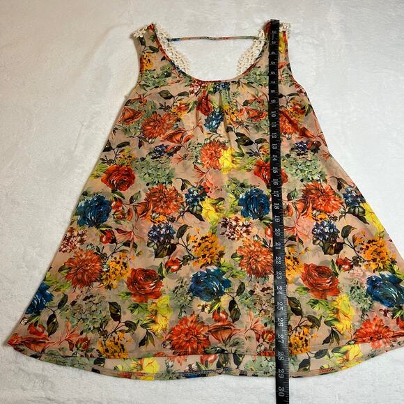 Women's Sleeveless Floral Flowy Blouse Size XS Festival Boho Cottagecore Casual - Picture 6 of 7